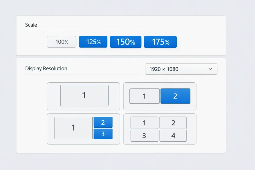 Adjusting scaling and resolution in Windows 11 display settings