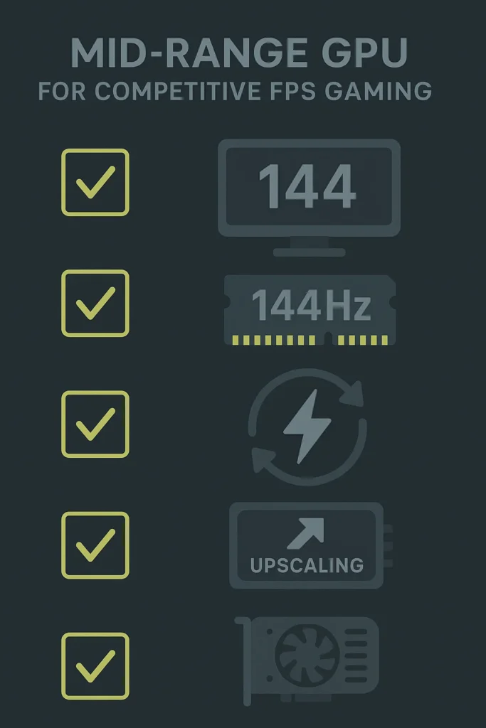 Checklist for choosing the right Mid-range GPU for competitive FPS gaming
