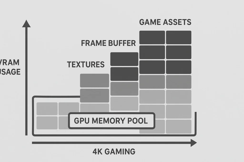 Diagram illustrating VRAM usage for 4K resolution gaming