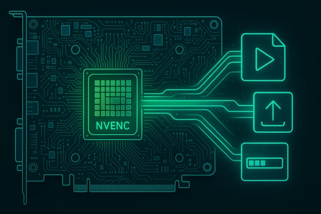 NVENC chip diagram illustrating the key to ultra-fast encoding performance.