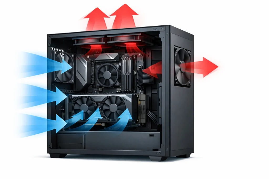Proper PC airflow setup to prevent GPU overheating