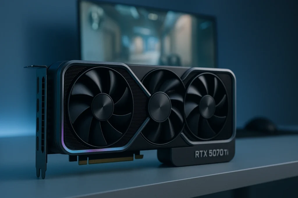 The GeForce RTX 5070 Ti, the best RTX graphics card for high-refresh 1440p gaming.
