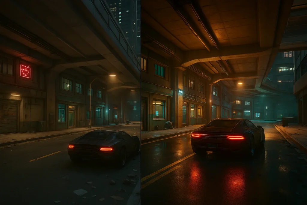 Visual comparison of Ray Tracing vs. Rasterization on high-end GPU Benchmarks 2025