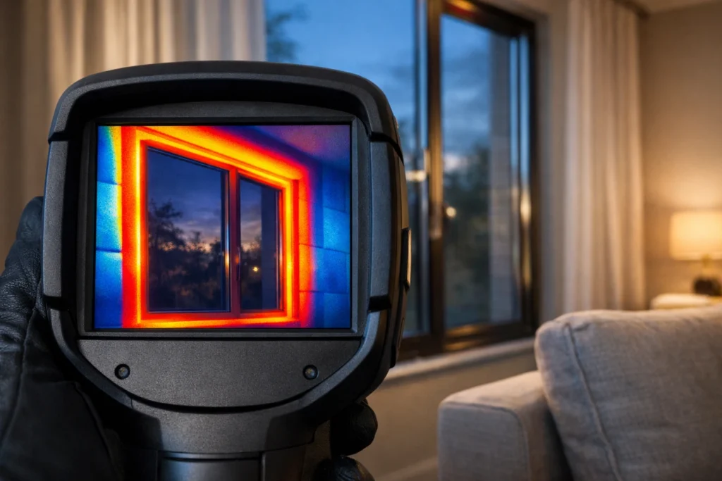 FLIR C5 window heat loss detection energy audit