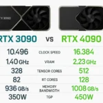 NVIDIA RTX 3090 vs RTX 4090 comparative specifications and performance benchmarks