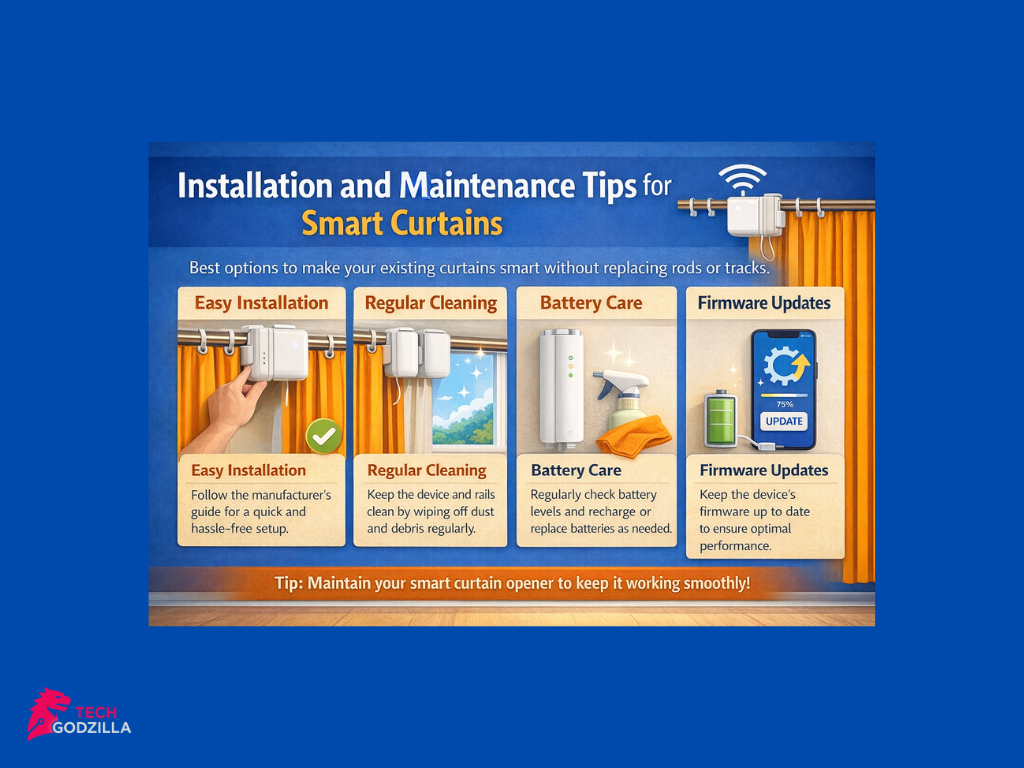 Energy-efficient retrofit smart curtain opener in a living room