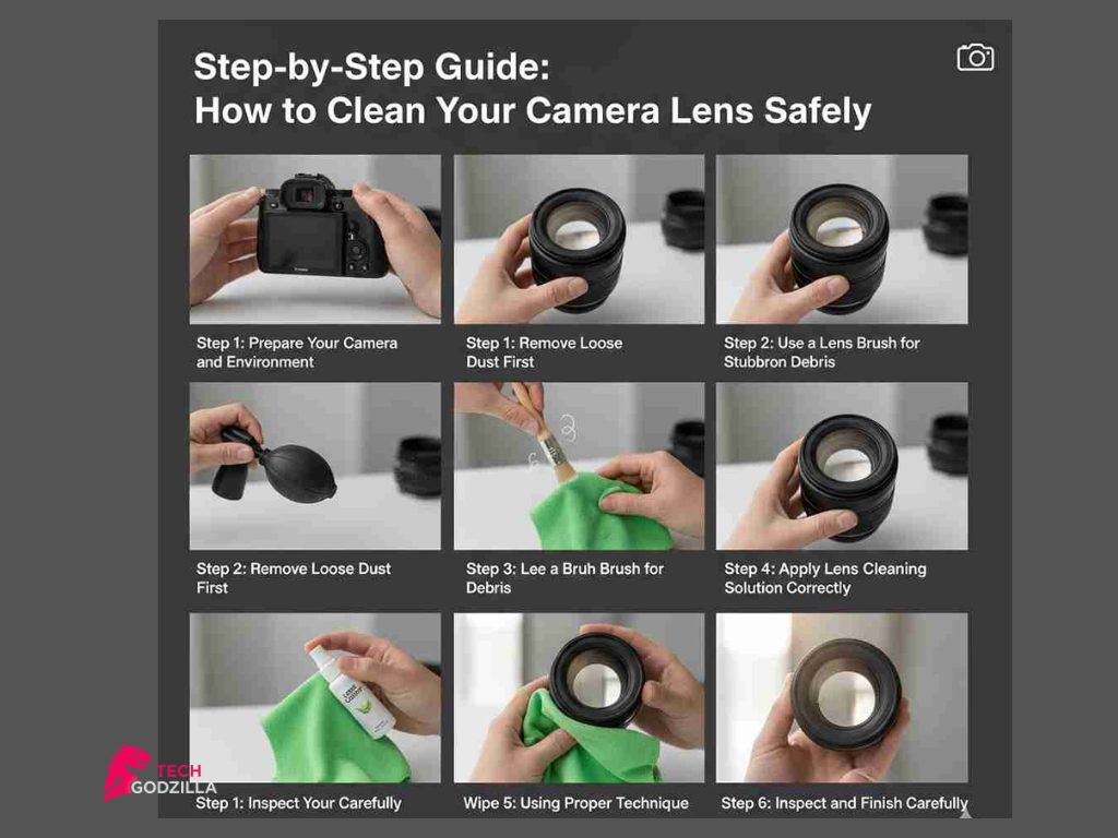 Step-by-step guide to clean camera lens safely