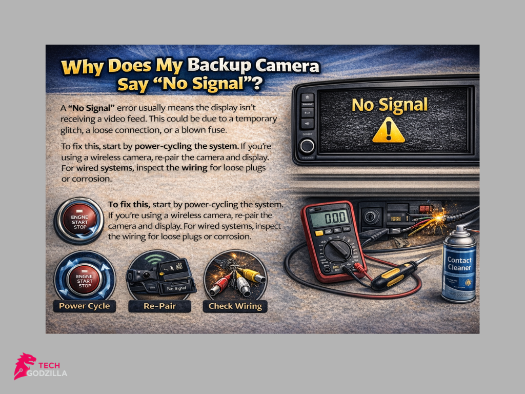 Why isn't my back camera working and showing no signal error.